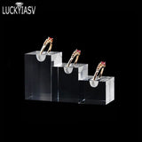 3pcs Top Acrylic Finger Ring Display Stand Holder Bague Showcase