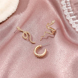 Vintage Silver Snake Clip Earrings Ear Cuffs Piercing Jewelry