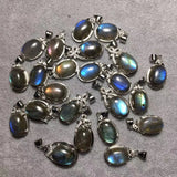Natural Labradorite Copper Pendant Charms for Jewelry Making