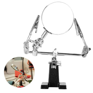 3rd Hand Helping Tool Set Magnifier Lens & 2 Clamps, Jewelry Soldering Accessory