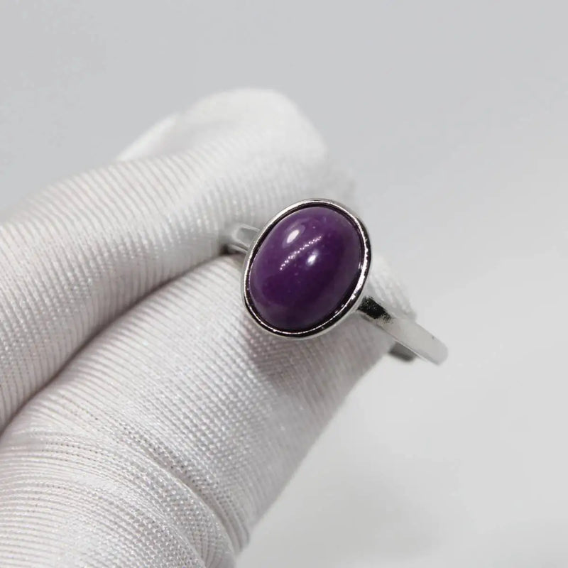 Phosphosiderite Adjustable Copper Ring - 8*10mm