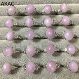Natural Kunzite Adjustable Women Ring Approx 8-10*10-13mm