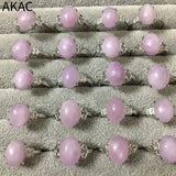 Natural Kunzite Adjustable Women Ring Approx 8-10*10-13mm