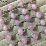 Natural Kunzite Adjustable Women Ring Approx 8-10*10-13mm