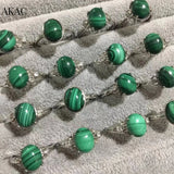 Green Malachite Copper Adjustable Women Ring