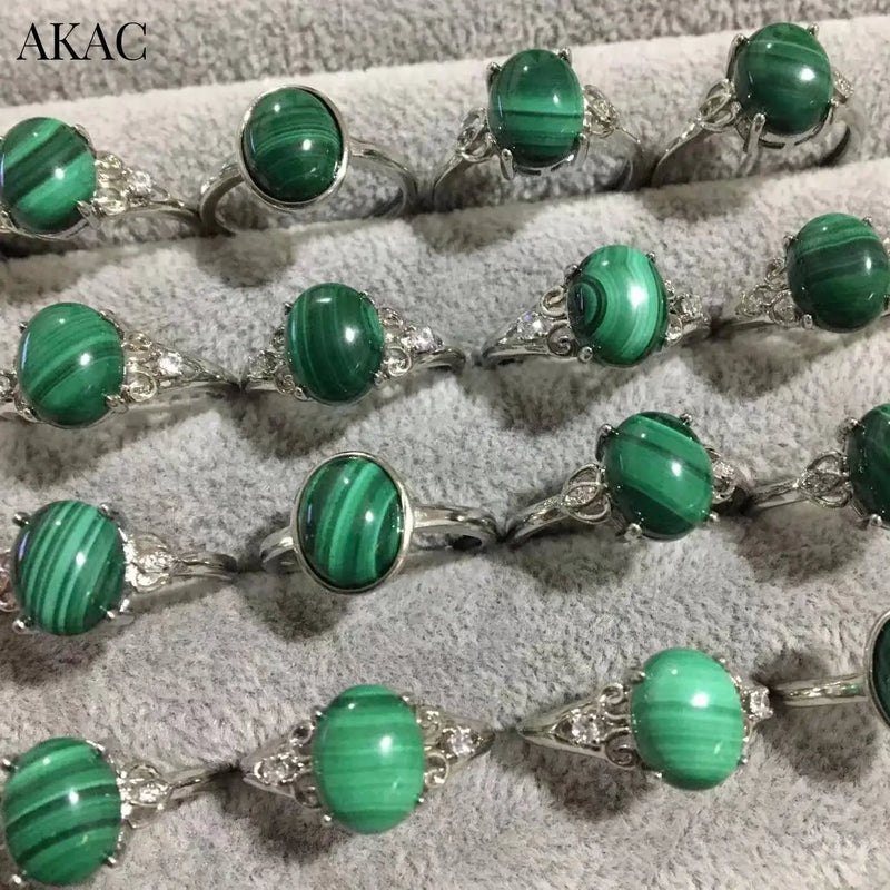 Green Malachite Copper Adjustable Women Ring