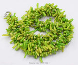 Green Coral Baroque Beads Necklace 18-inch