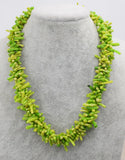Green Coral Baroque Beads Necklace 18-inch
