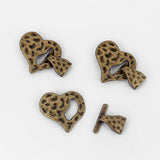 Antique Bronze Heart Hook Clasp for Leather Cord Bracelet
