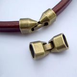 3sets Tibetan Silver/Bronze Licorice Leather Snap Clasps