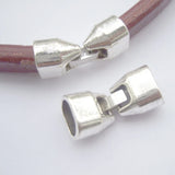 3sets Tibetan Silver/Bronze Licorice Leather Snap Clasps