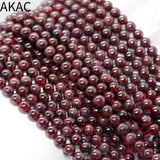 6mm Red Garnet Loose Beads for DIY Jewelry Making