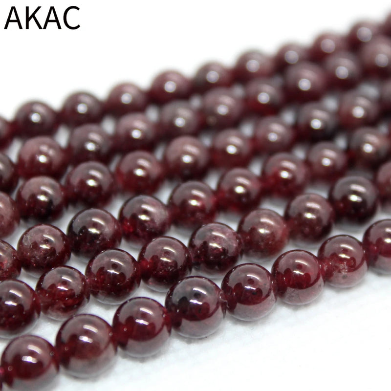 6mm Red Garnet Loose Beads for DIY Jewelry Making