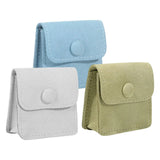 Microfiber Jewelry Pouch Box Snap Button Gift Bag Small Faux Jewelry Packaging