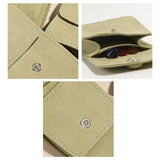 Microfiber Jewelry Pouch Snap Button Style Small Faux Gift Bag Double Pockets