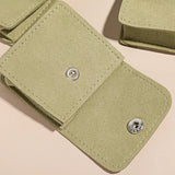 Microfiber Jewelry Pouch Snap Button Style Small Faux Trinket Bag for Rings