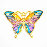 3x Butterfly Metal Frame Resin Pendant Open Bezel Setting DIY