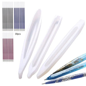 Silicone Pen Resin Mold with Refill - DIY Epoxy Casting for Craft