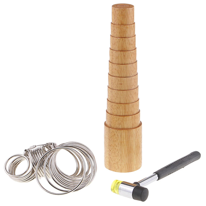 3x Wood Bangle Mandrel Sizer Bracelet Jewelry Tool