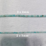 3x2mm Faceted Amazonite Stone Beads Abacus 15''Strand