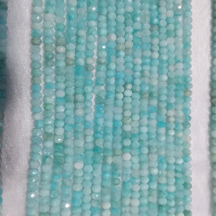 3x2mm Faceted Amazonite Stone Beads Abacus 15''Strand