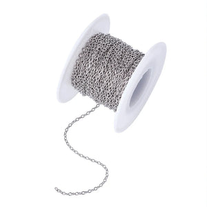 10m 3x2x0.5mm 304 Stainless Steel Cross Chain for DIY Jewelry Making