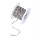 10m 3x2x0.5mm 304 Stainless Steel Cross Chain for DIY Jewelry Making
