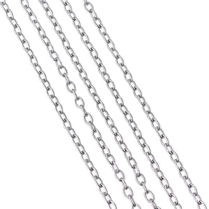 10m 3x2x0.5mm 304 Stainless Steel Cross Chain for DIY Jewelry Making