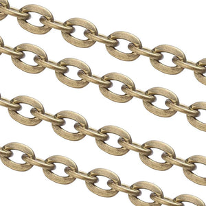 Iron Metal Silver Golden Oval Cross Chains 100m/roll for Jewelry Making DIY