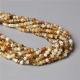 3x4MM Natural Stone Faceted Yellow Opal Gem Beads