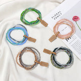 Colorful Faceted Crystal Beads Bracelet Round Glass Charm Bracelets