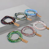 Colorful Faceted Crystal Beads Bracelet Round Glass Charm Bracelets