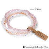 Colorful Faceted Crystal Beads Bracelet Round Glass Charm Bracelets
