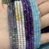 3x4mm Natural Gemstone Stone Beads 15'' Faceted Rondelle