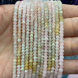 3x4mm Natural Gemstone Beads 15'' Faceted Rondelle DIY Jewelry Making Gift