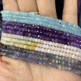 3x4mm Natural Gemstone Beads 15'' Faceted Rondelle DIY Jewelry Making Gift