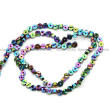 3x4mm Coin Waved Spacer Beads Rainbow Plating DIY Jewelry 5pc/lot
