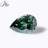 Dark Green VVS1 Pear Cut Moissanite Loose Gemstone