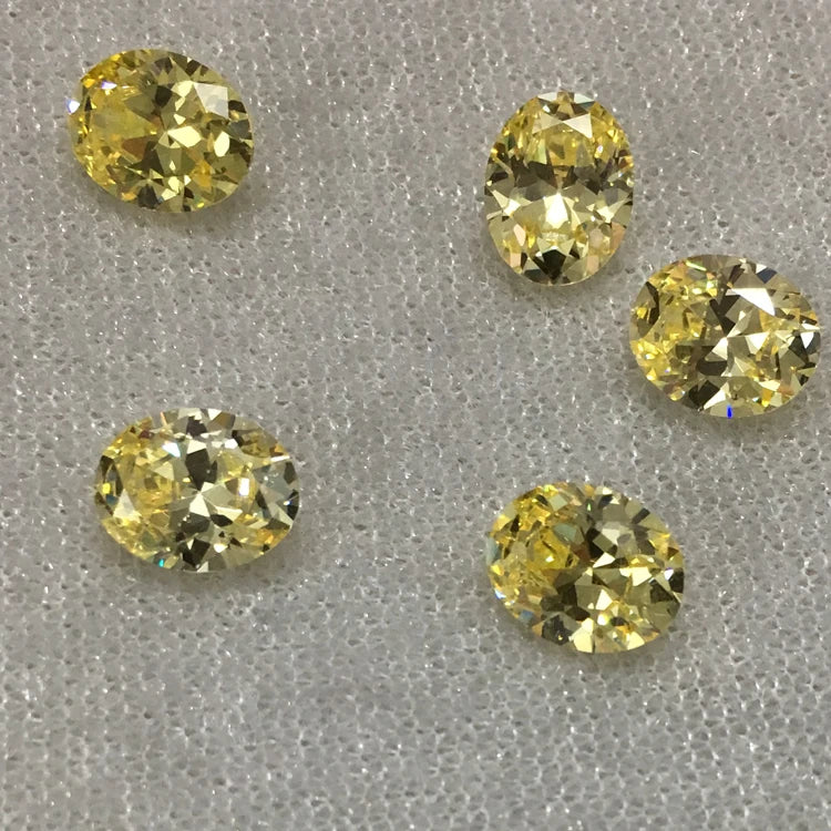 Light Yellow Oval CZ Stone AAAAA Cubic Zirconia for DIY Jewelry
