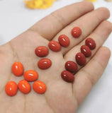Red Ruby Flat Back Cabochons for DIY Jewelry Making