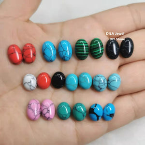 3x5 4x6 5x7 6x8 8x10 8x12 10x12mm Half Oval Turquoise Cabochons