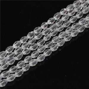 Glass Rice Beads Oval Crystal Faceted Loose Olive Beaded DIY Jewelry Making