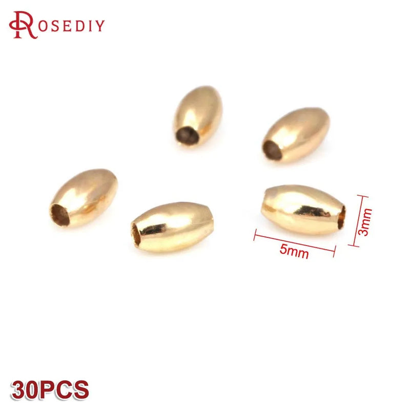 Silver Brass Long Oval Spacer Beads - DIY Jewelry Making Supplies