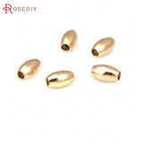 Silver Brass Long Oval Spacer Beads - DIY Jewelry Making Supplies