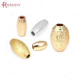 Silver Brass Long Oval Spacer Beads - DIY Jewelry Making Supplies