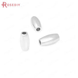 Silver Brass Long Oval Spacer Beads - DIY Jewelry Making Supplies