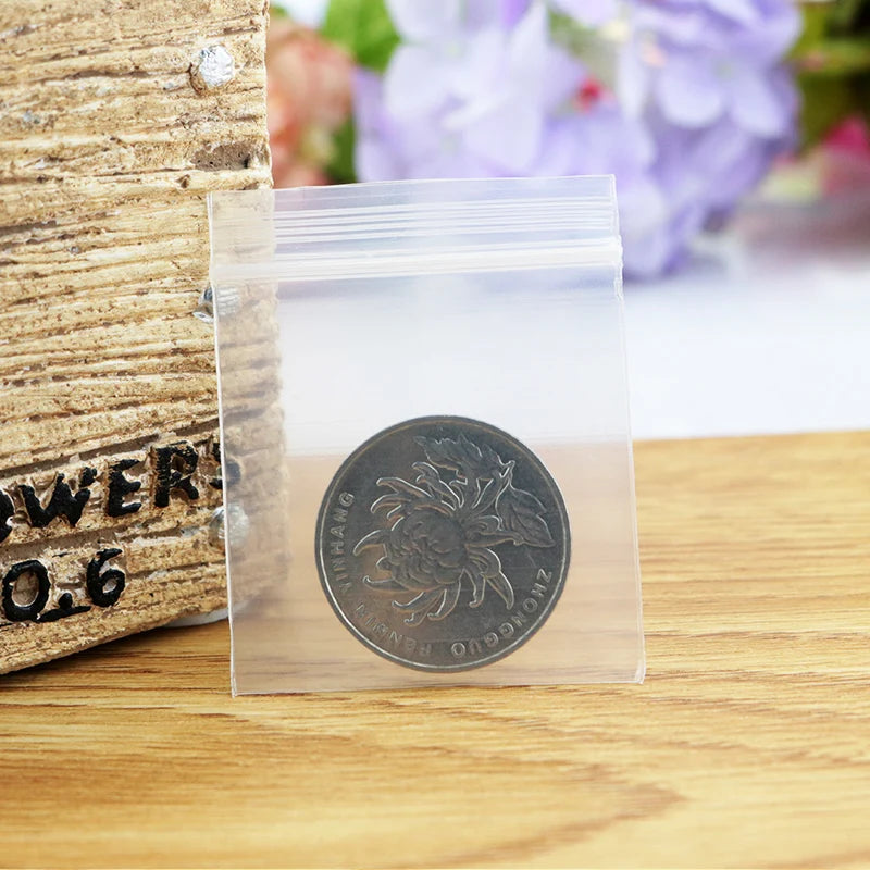 Transparent Food Phone Card Valve Hermetic Bags - 100Pcs