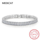 Emerald Moissanite Tennis Bracelet 925 Sterling Silver Plated 18k