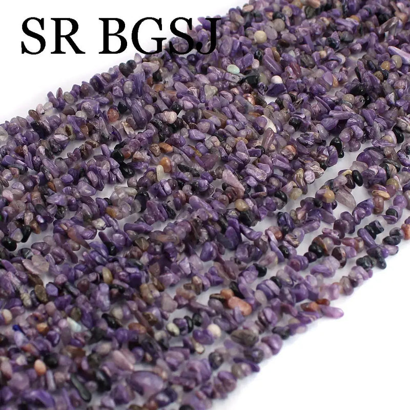 Charoite Freeform Chips Natural Gems Beads Strand 34 Inch