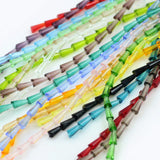 Glass Bugle Beads Charms Crystal Faceted Tower Beads for DIY Jewelry Making